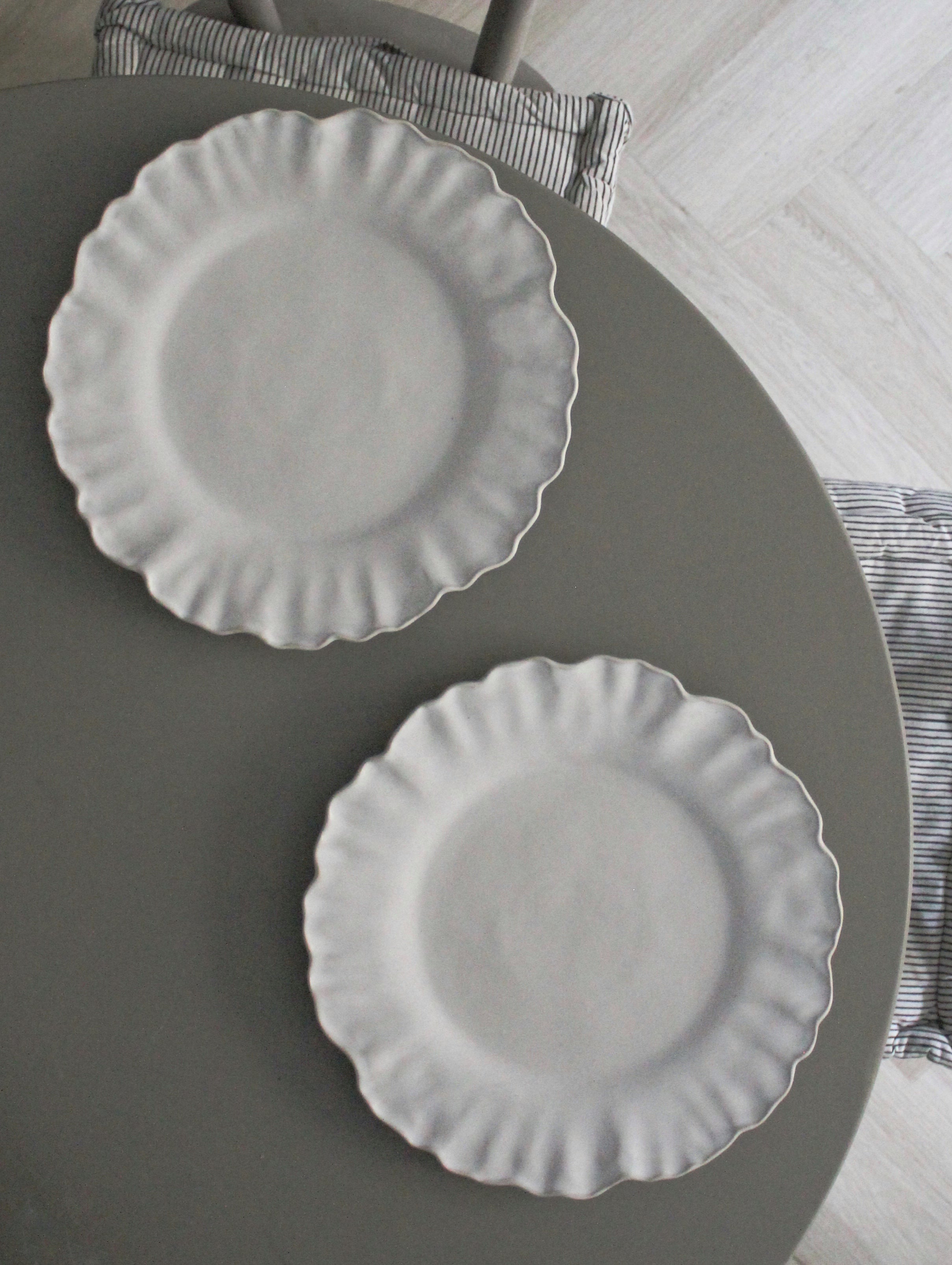 Ceramic Asymmetrical Dinner Plate | Organic Shape Serving Plate