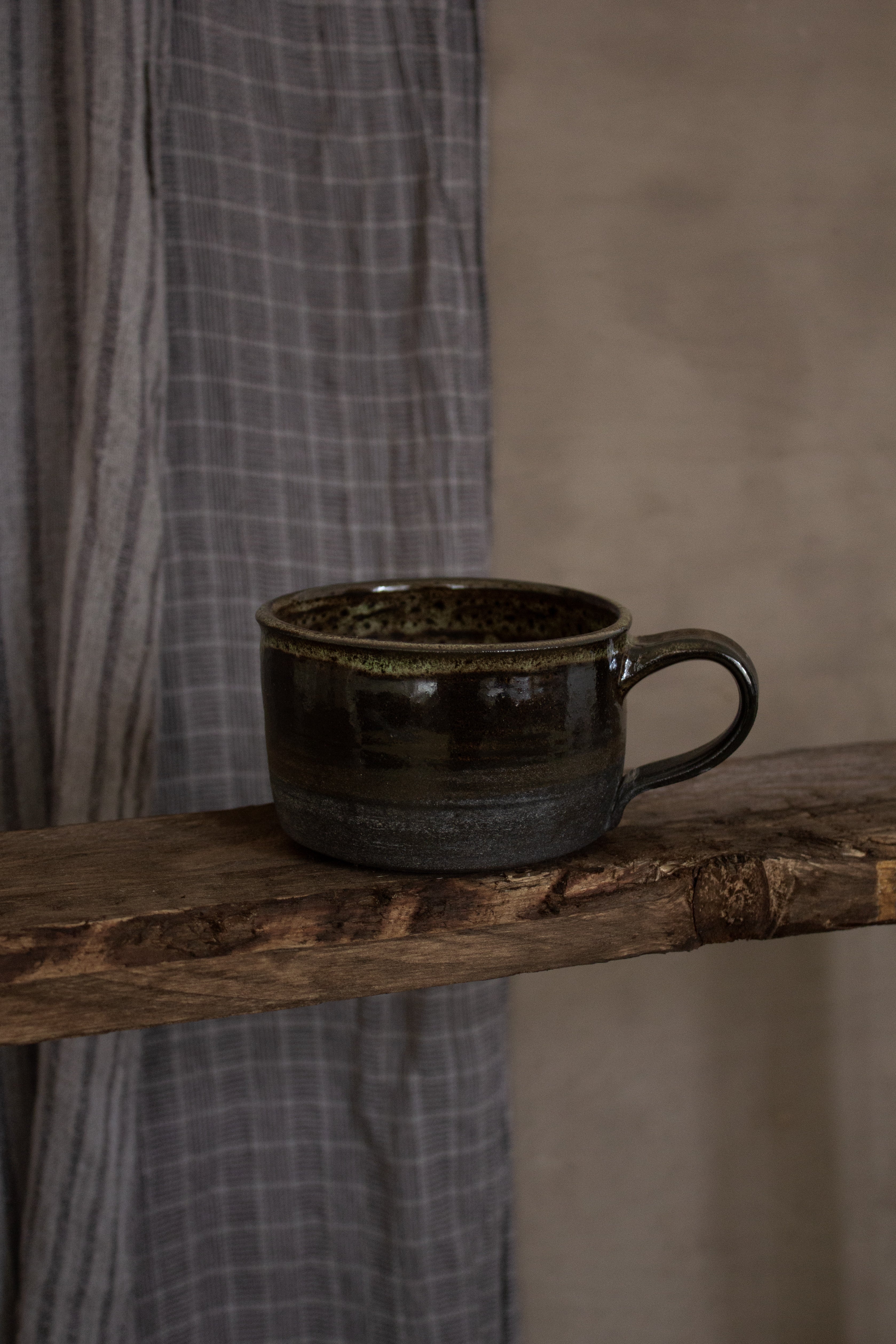 Ceramic Coffee Mug in Natural Dark Tones | Minimalistic Mug