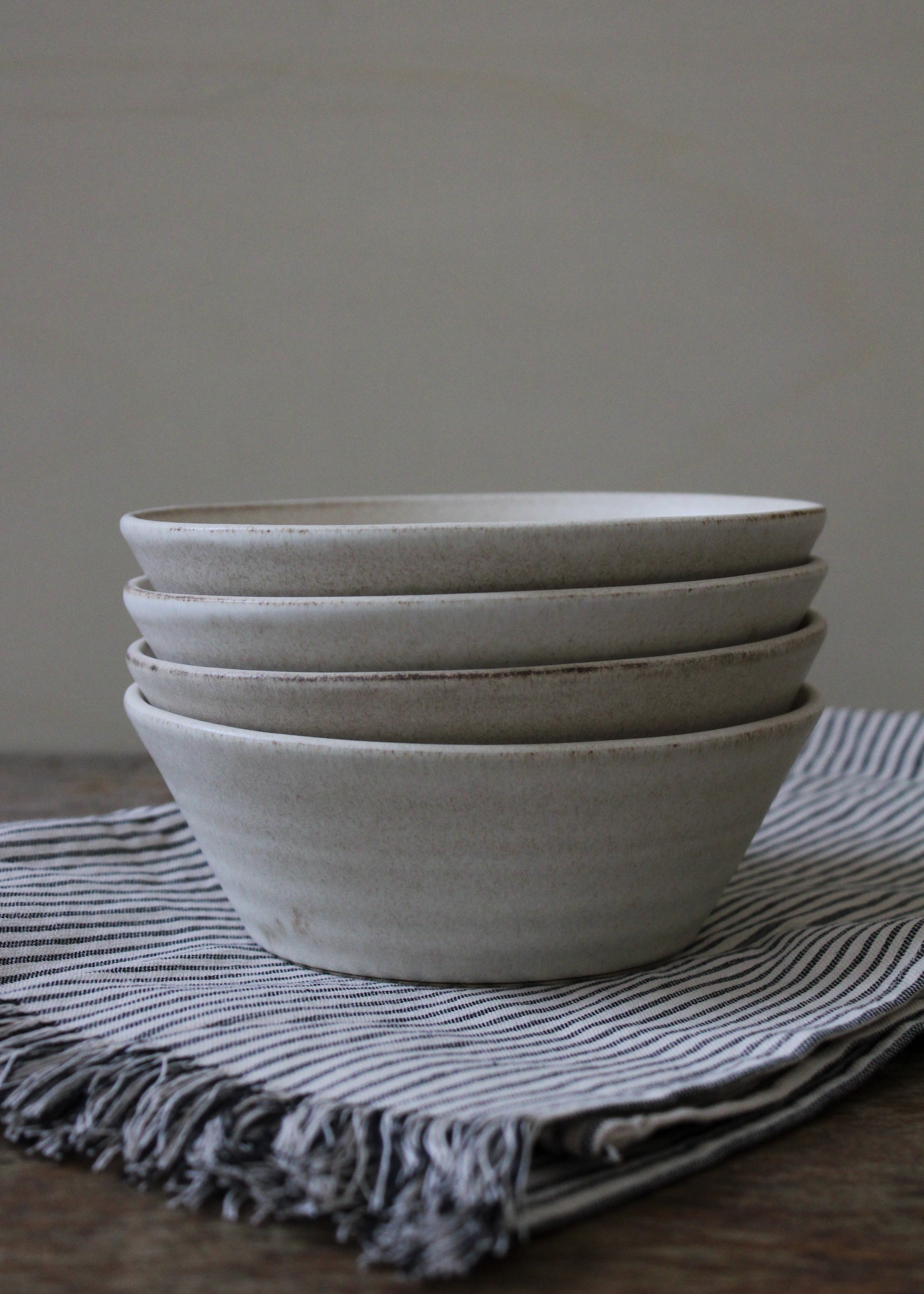 Stoneware Earthy Cereal Bowl | Matte Beige Snack Bowl