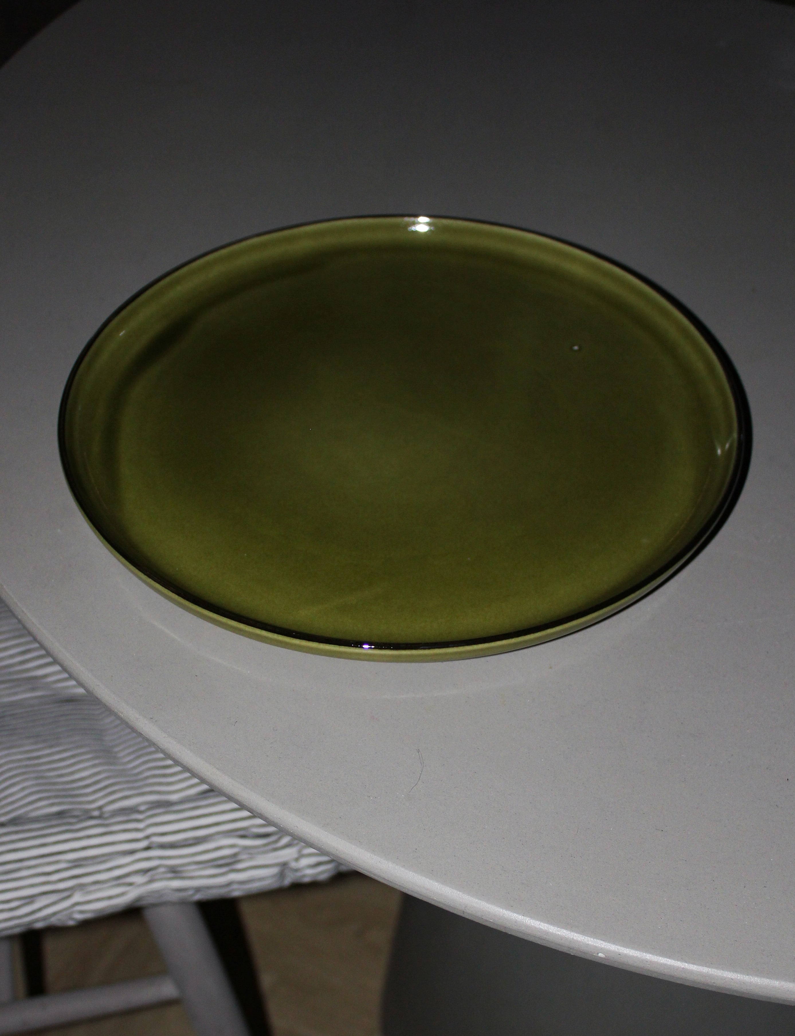 Dark Green Flat Plate | Ceramic Fully Glazed Dinner Plate