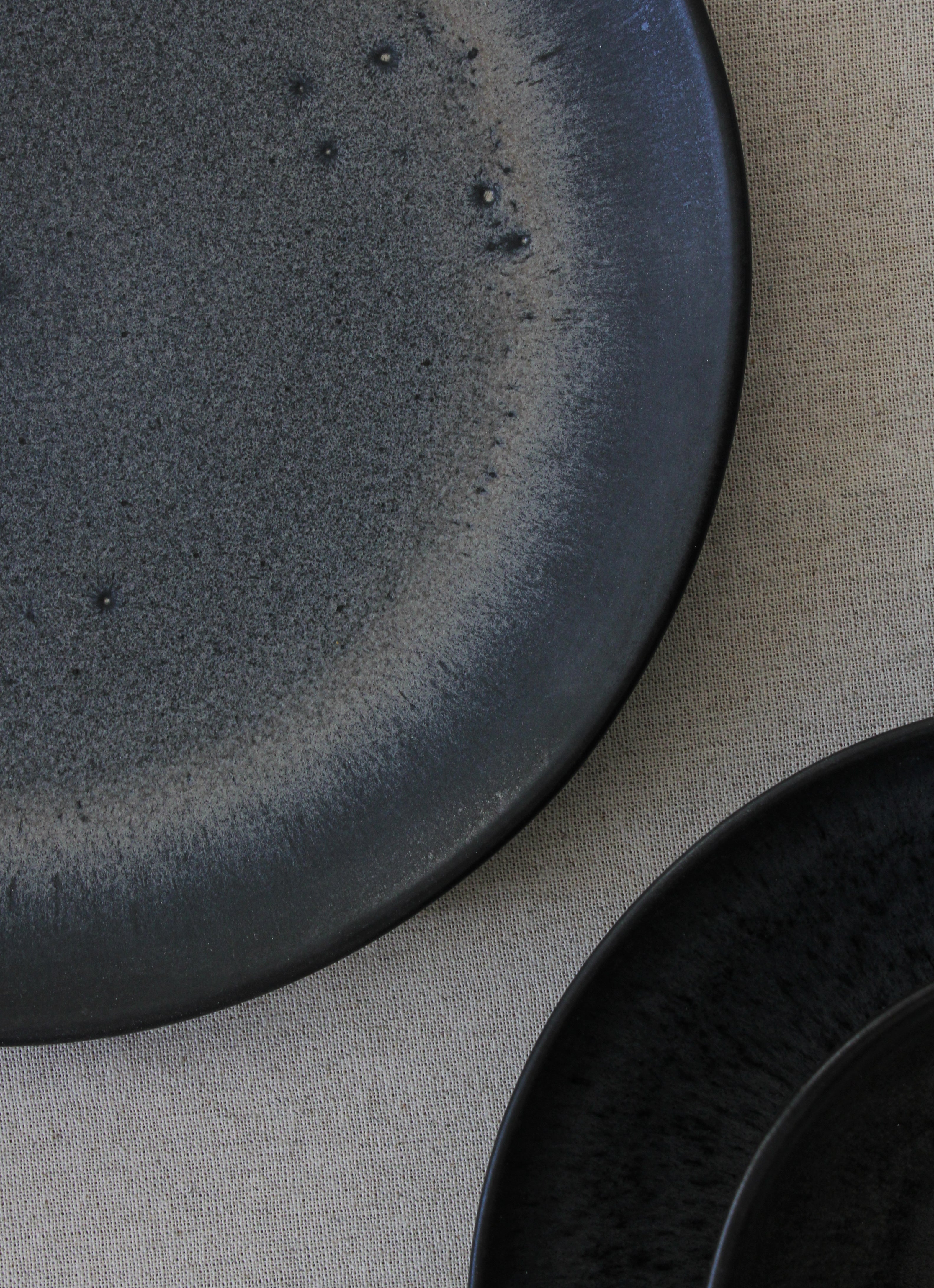 Ceramic Flat Serving Plate | No Rim Matte Plate
