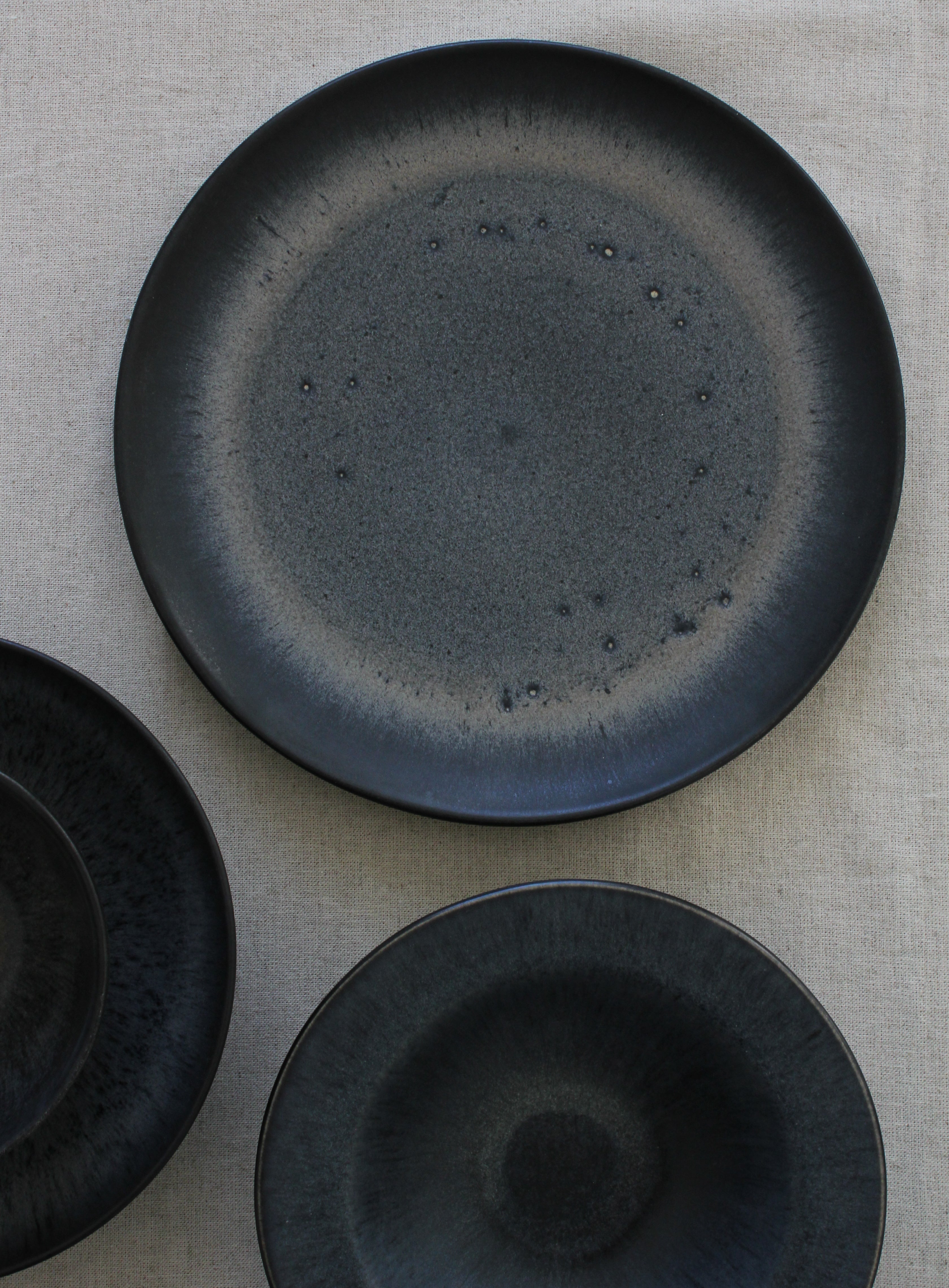 Ceramic Flat Serving Plate | No Rim Matte Plate