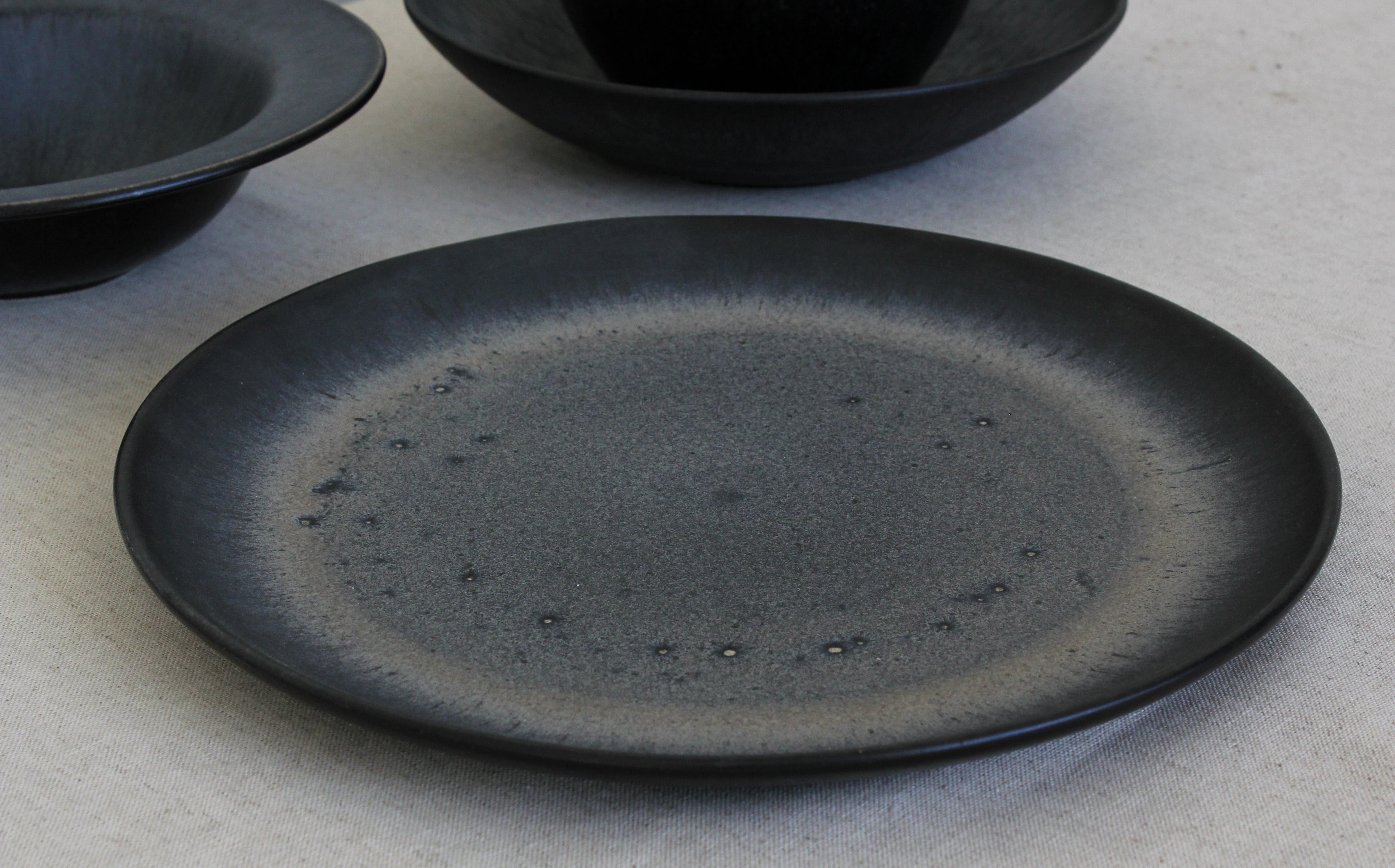 Ceramic Flat Serving Plate | No Rim Matte Plate