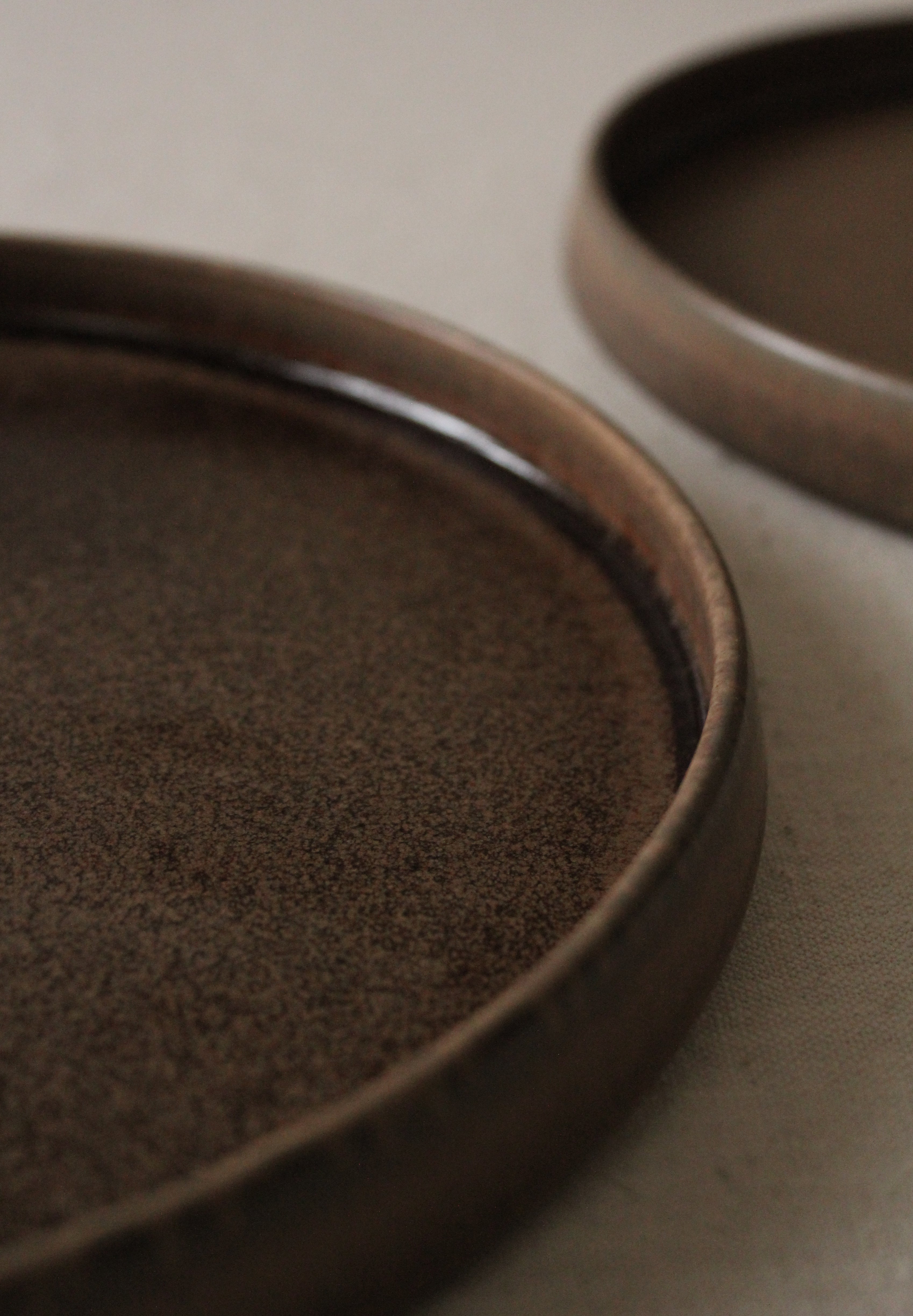 Dark Brown Starter Flat Plate | Round Handmade Ceramic Plate