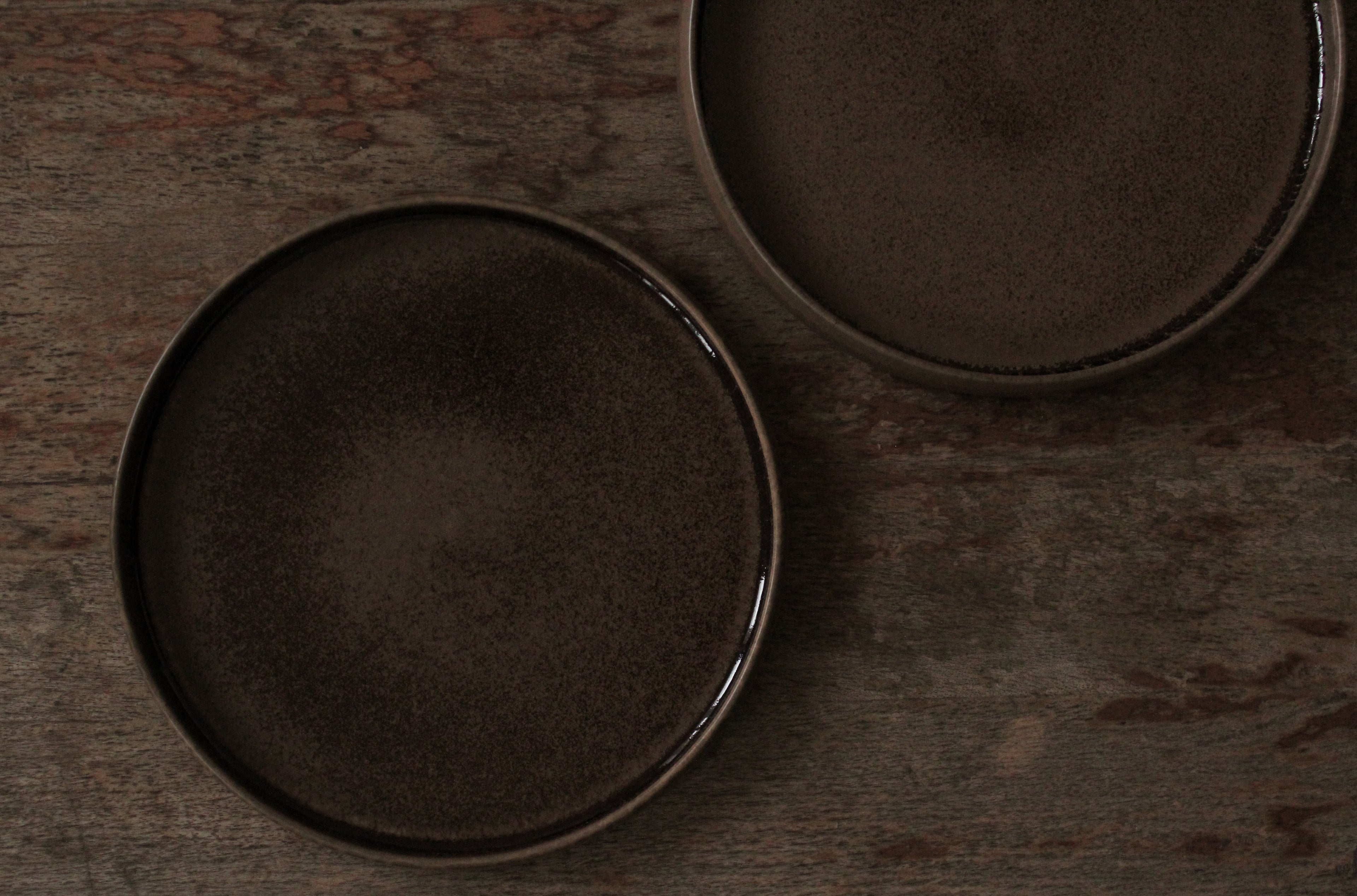Dark Brown Starter Flat Plate | Round Handmade Ceramic Plate