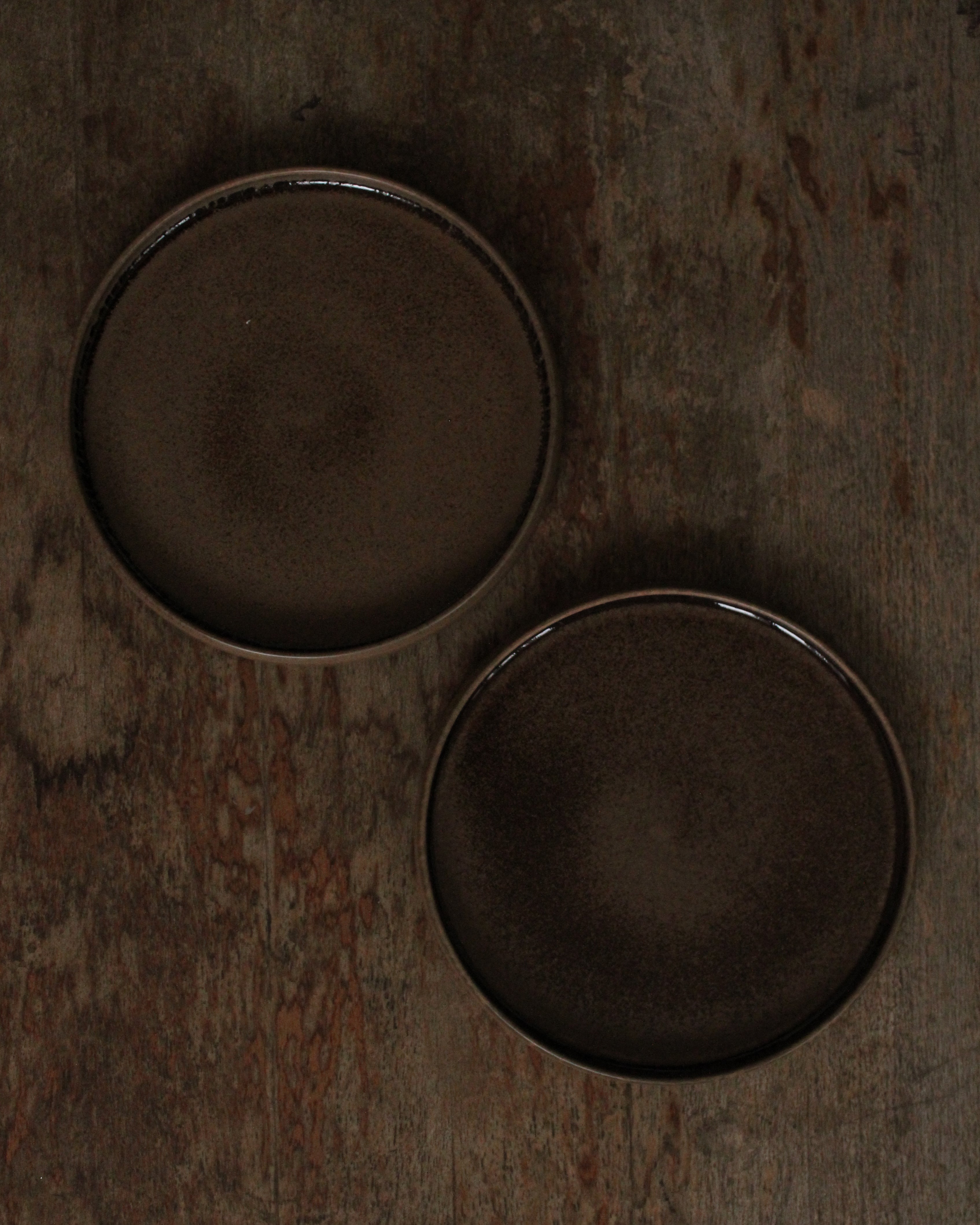 Dark Brown Starter Flat Plate | Round Handmade Ceramic Plate