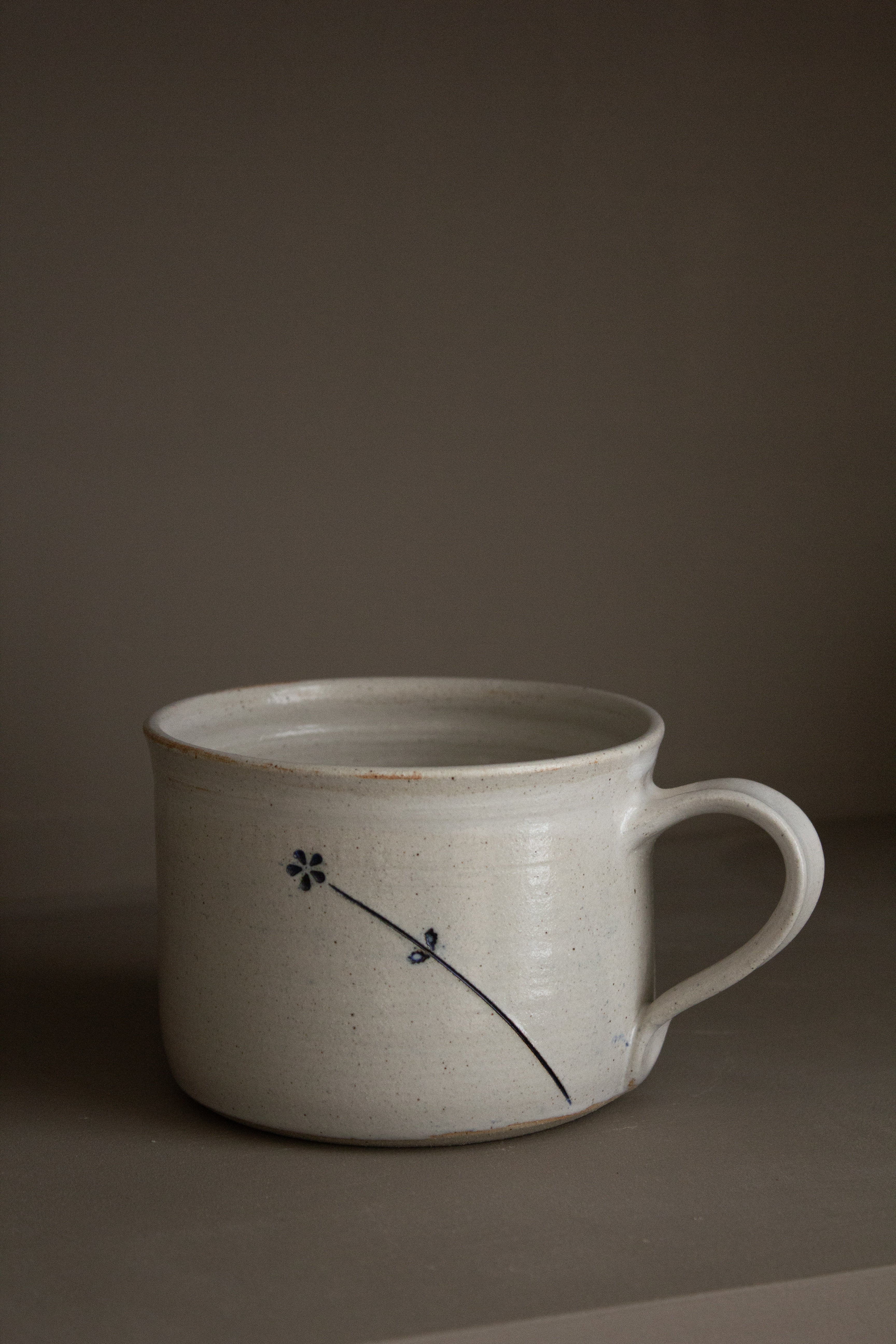 Creamy Glazed Ceramic Tea Cup | Large Handmade Mug