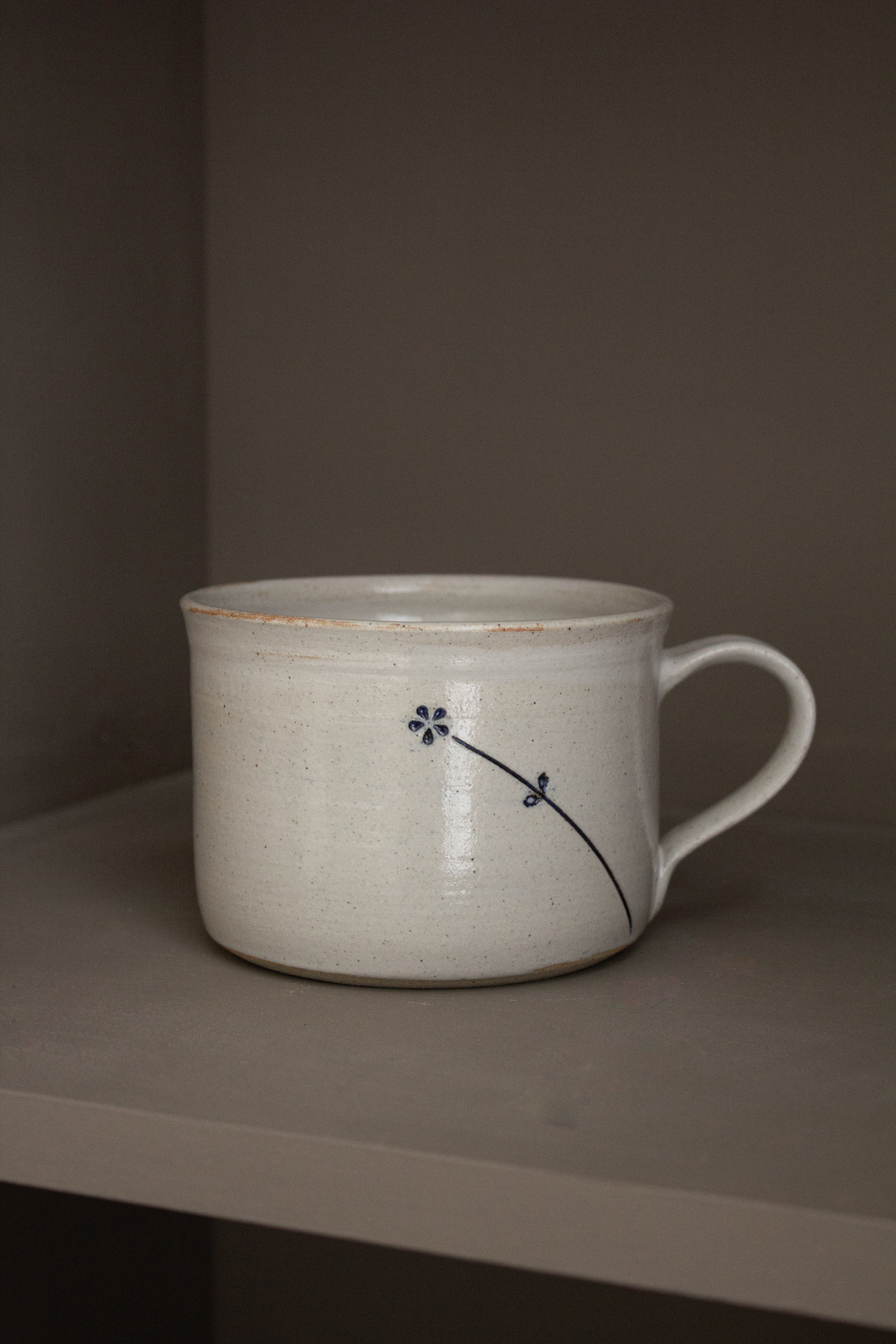 Creamy Glazed Ceramic Tea Cup | Large Handmade Mug