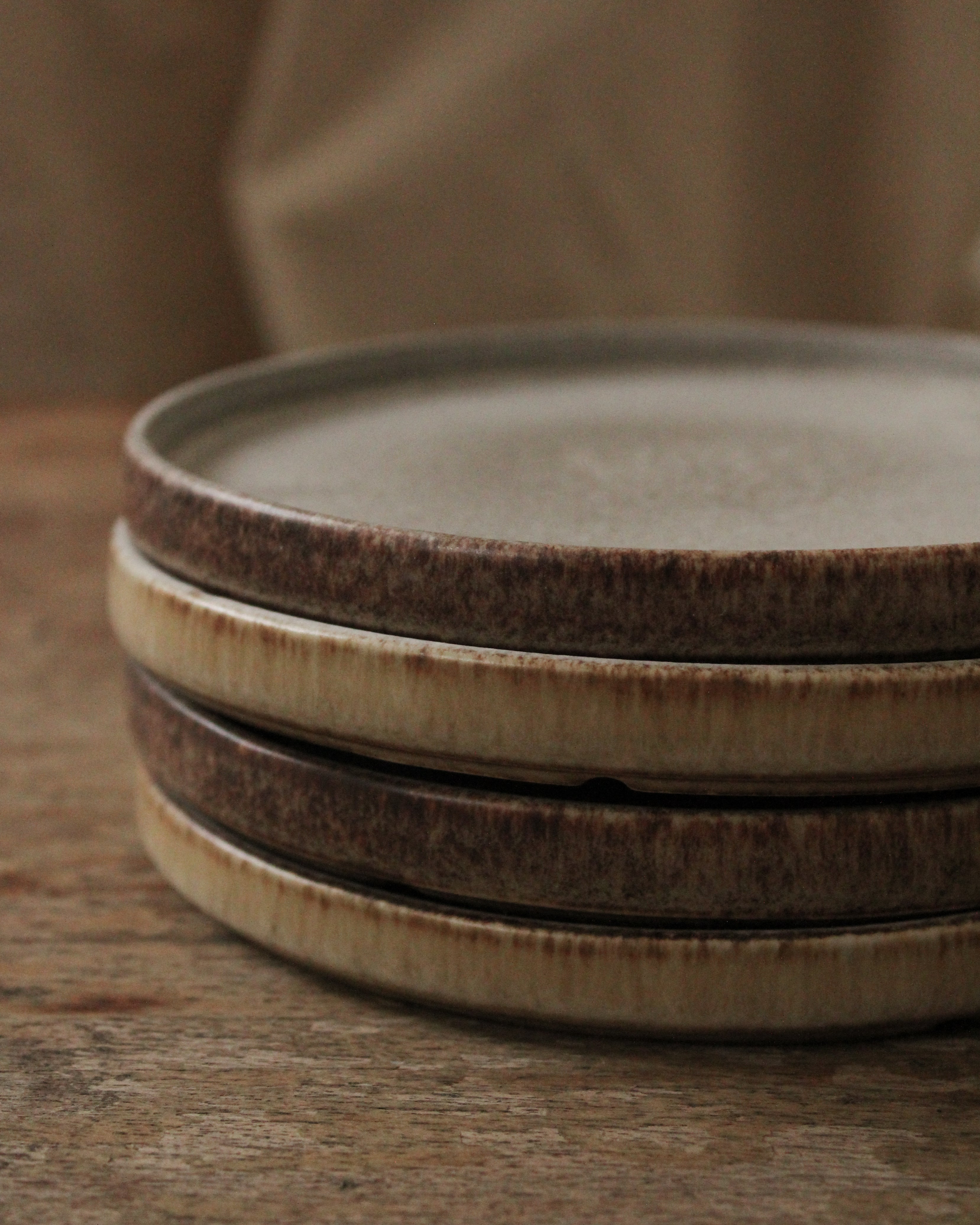 Desert Dessert Coupe Plate | Stoneware Handmade Round Flat Plate